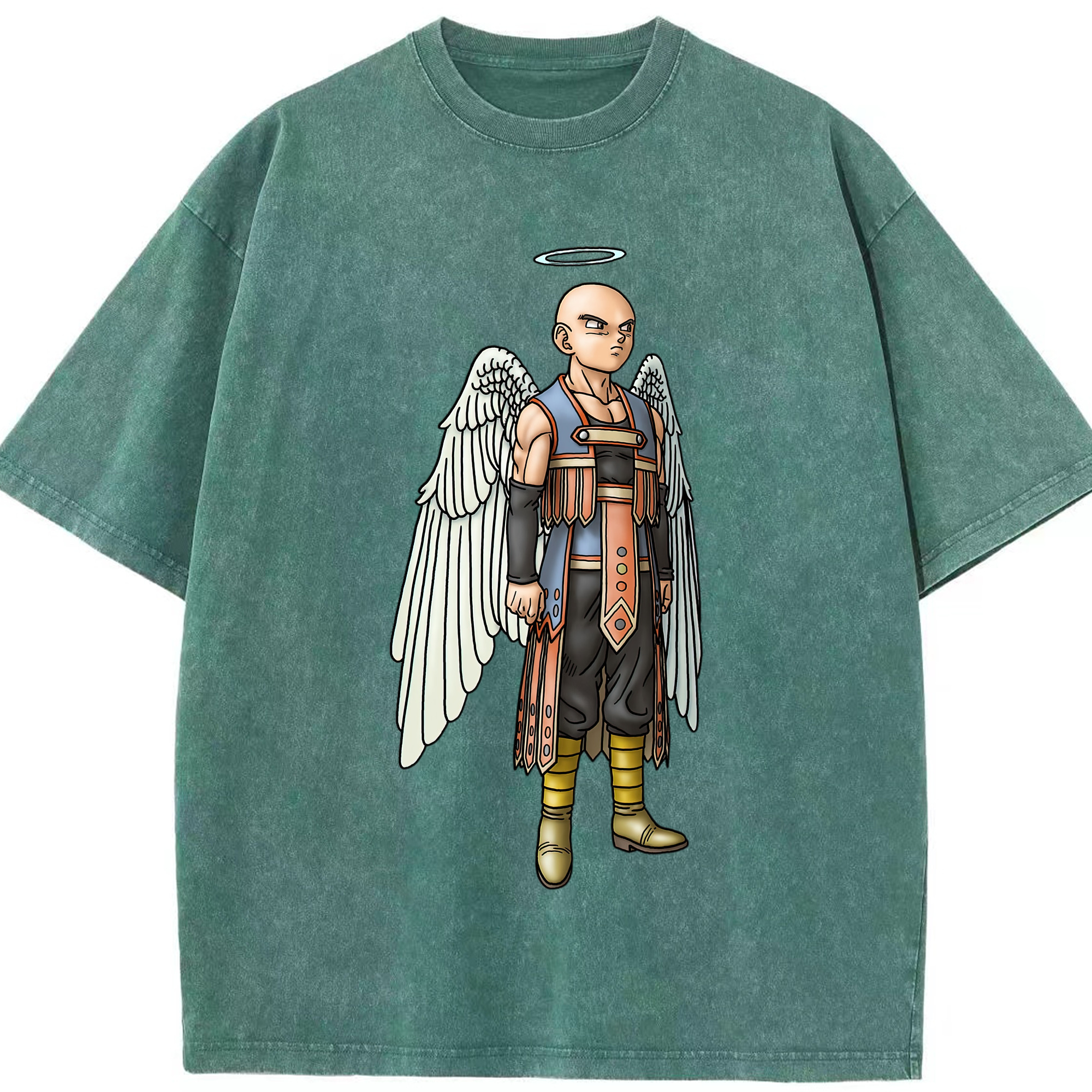 （画像用） ドラゴンクエスト Doragon Kuesuto Dragon Quest 綿100% ヴィンテージ風 半袖Tシャツ（フロントプリント）